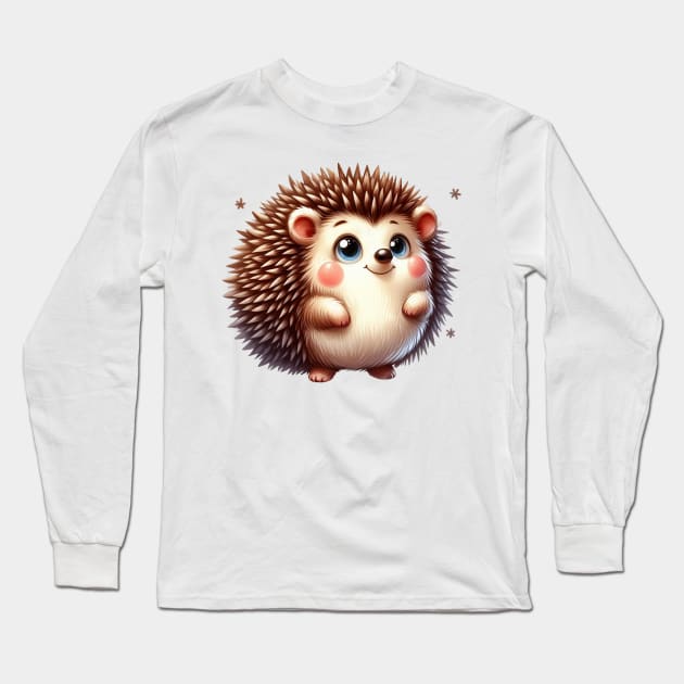 Cute Hedgehog Long Sleeve T-Shirt by Dmytro